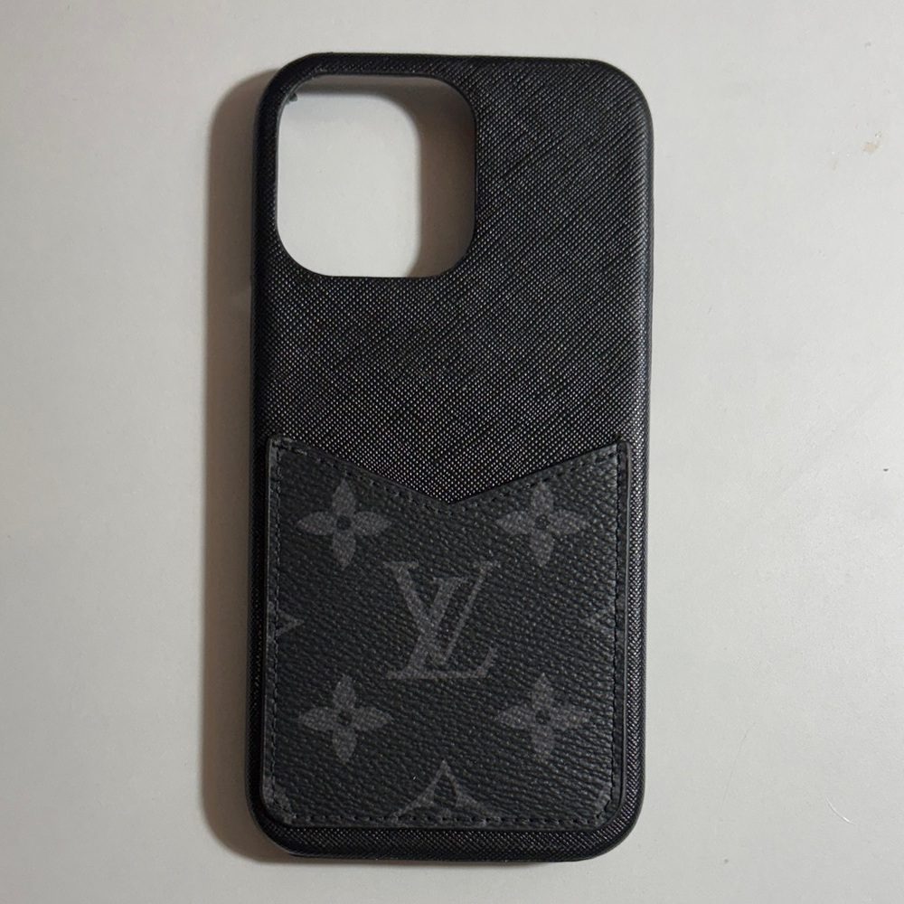 Louis Vuitton Monogram Gray and Black Phone Case